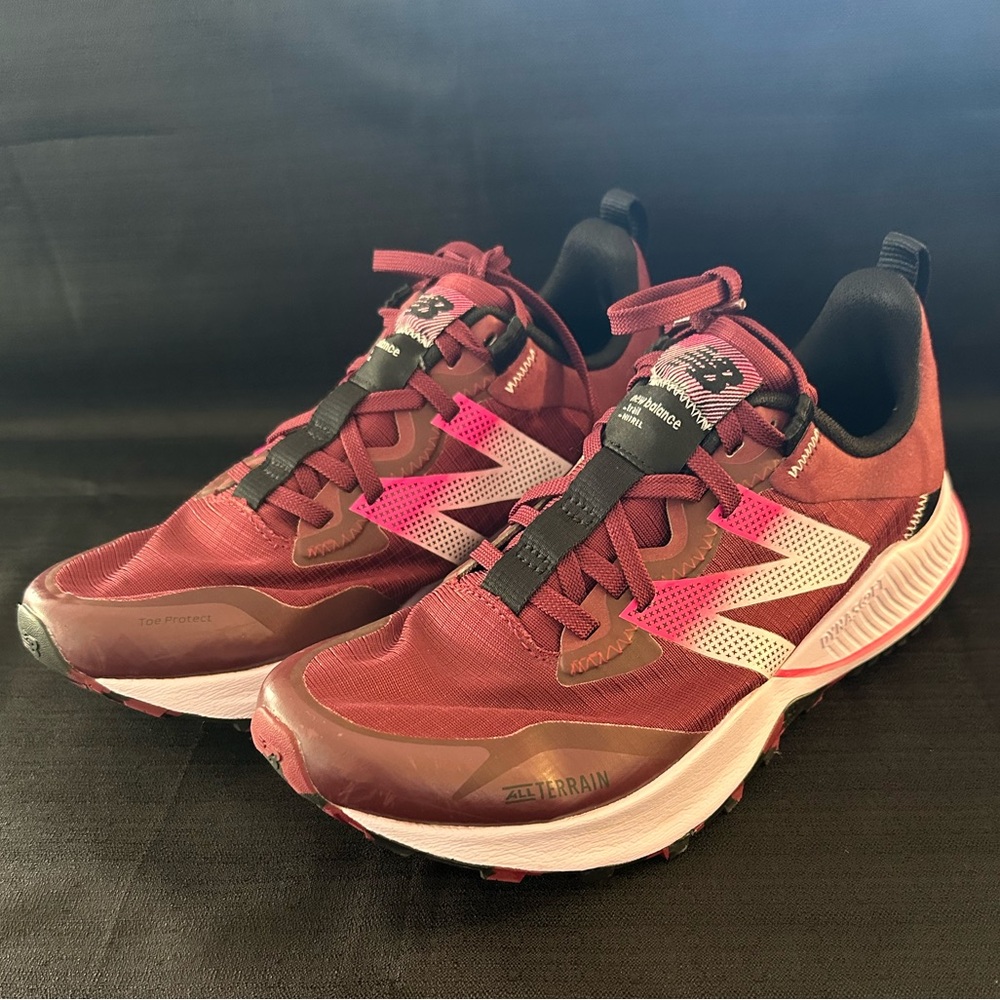 New Balance Women's DynaSoft Nitrel V4 Trail Running Shoe 8.5 Garnet/Black Pink